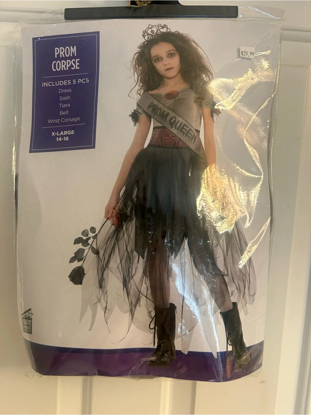 Prom Corpse Black Girls' Prom Queen Costume with Sash